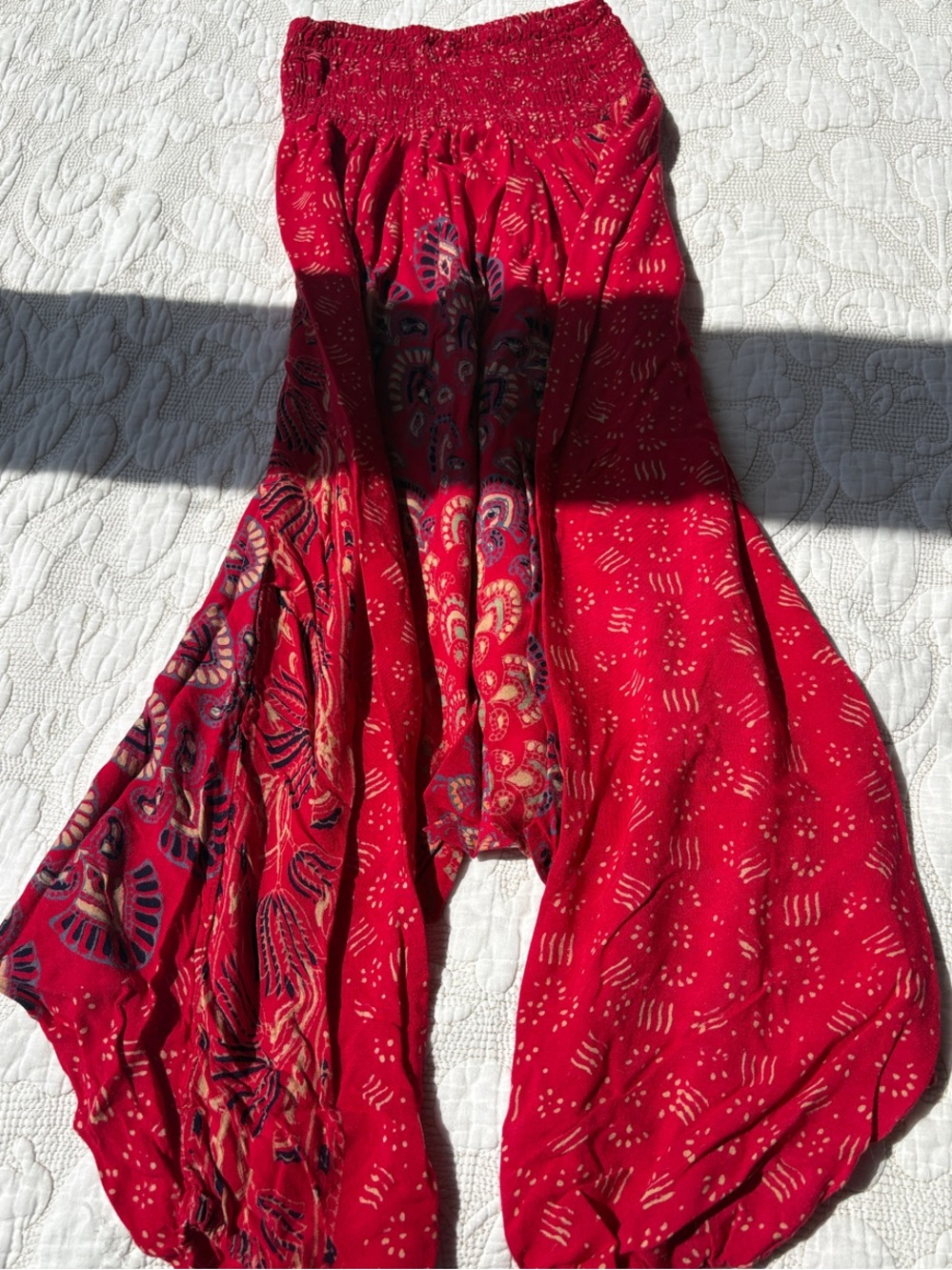 Women’s Red Printed Harem Pants